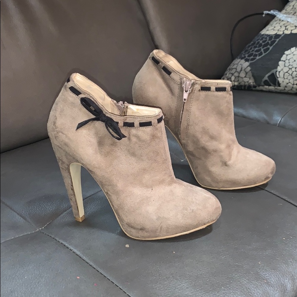 Tan JustFab Suede Booties